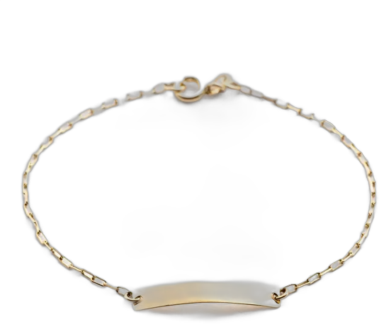 Baby ID Plate Bracelet in 18k Gold