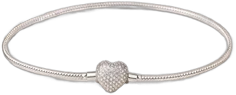 Silver Charm Bracelet Compatible with Vivara Life Pandora Pins Length 21cm Color Silver