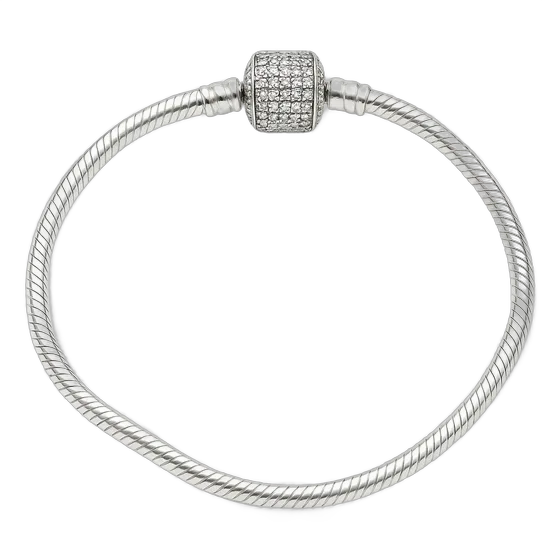Silver Charm Bracelet Compatible with Vivara Pins Life Pandora Length 18cm Color Silver