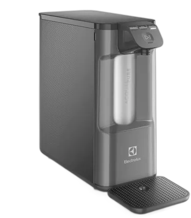 Cold and Natural Water Purifier Electronic Plate Compact Electrolux PE12G with Carbon Filter 6 Months or 3000L Touch Panel Gray 127/220V