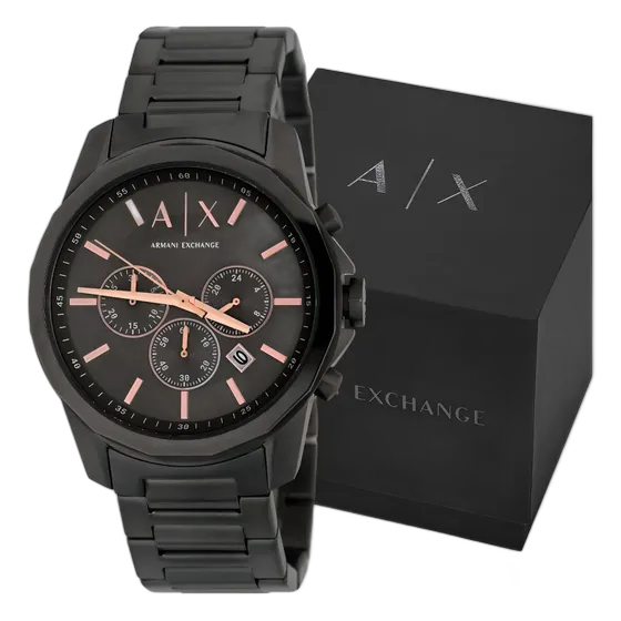 Armani Exchange Watch and Bracelet Kit Black Robust Chronograph