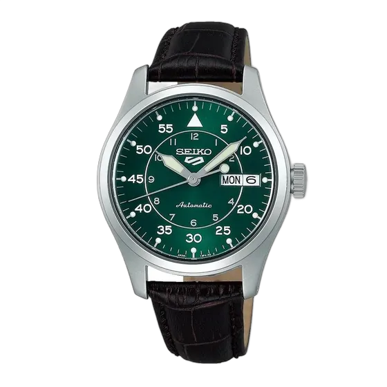 Seiko 5 Automatic Watch Kelly Green Flieger SRPJ89K1, Mesh Strap