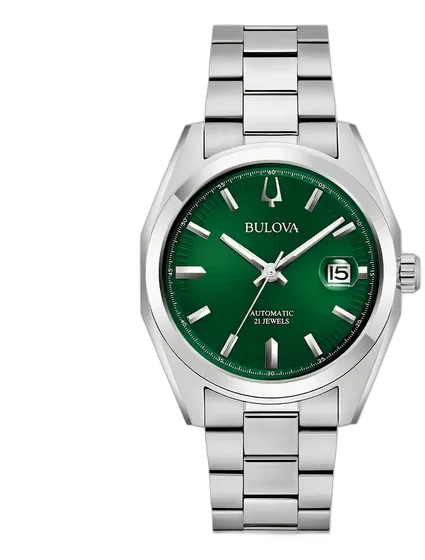 Bulova Men's Automatic Surveyor Green Dial Watch 96B429
