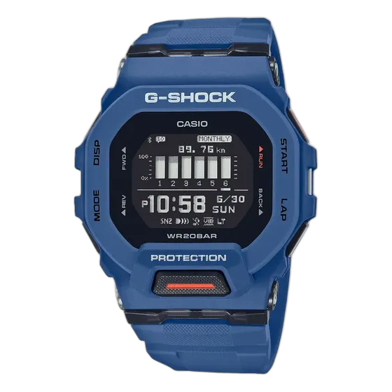 Casio G-Shock G-Squad Sports GBD-200-2DR Watch Blue Strap Blue Bezel Black Dial