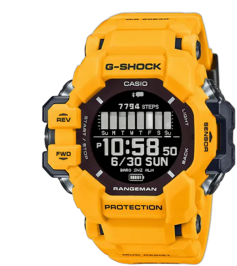 Casio G-Shock Master of G Rangeman Watch GPR-H1000-9DR, Yellow, with GPS
