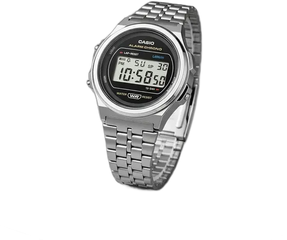 Casio Vintage A171we-1adf Watch Silver Strap Silver Bezel Gray Dial