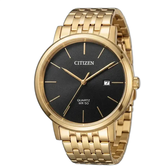 Citizen Quartz Men's Watch Bi5072-51e / Tz20699u, Strap Color Gold, Bezel Color Gold, Dial Color Black