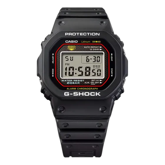 Casio DW-5000R-1ADR Digital Wristwatch, Black Resin Strap