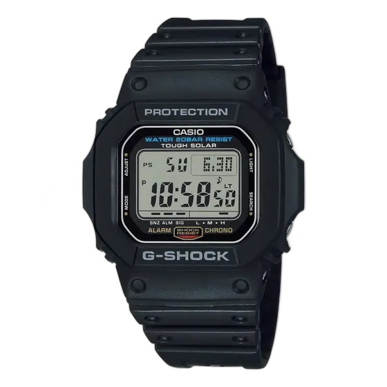 Casio G-Shock Digital Wrist Watch G-5600ue-1dr Resin Black Light Dial Solar Waterproof Gray