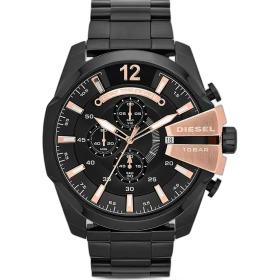 Diesel Mega Chief Watch Dz4309 Black + Diesel Box