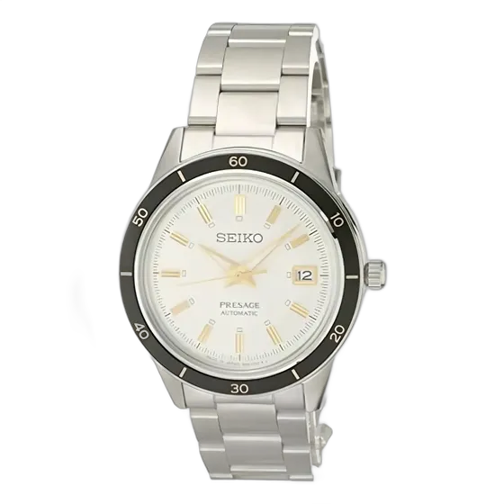 Men's Automatic Watch Seiko Presage SRPG03J1, White with Silver and Blue