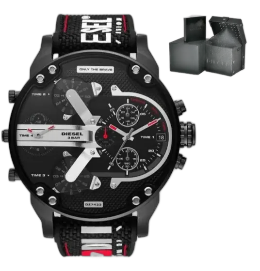 Men's Mr. Daddy 2.0 Watch DZ7433 Black with Red 55mm