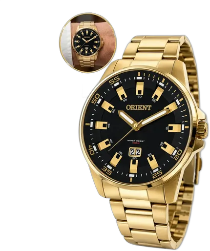 Orient Men's Watch Quartz MGSS1218-P1KX Gold Black Dial 100m