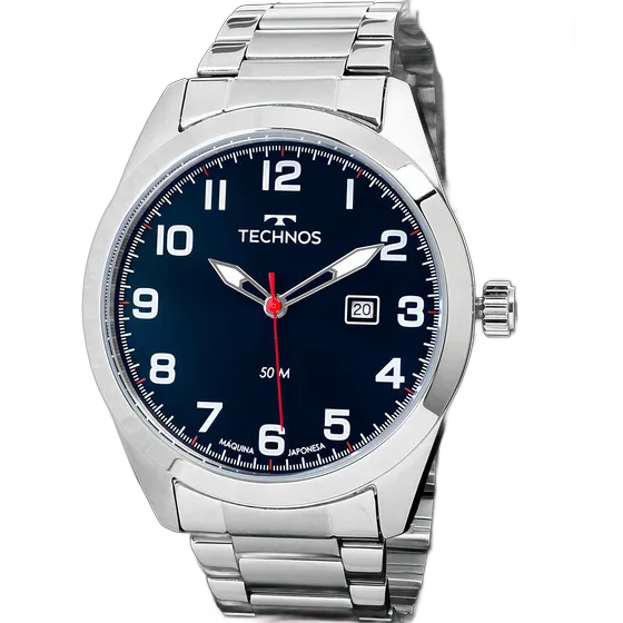 Technos Men's Military Watch Water Resistant Silver Bezel Calendar 2115TYN/1A