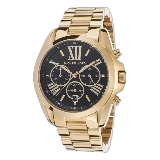 Michael Kors Watch 100% Original 18K Gold Plated Black Dial Color