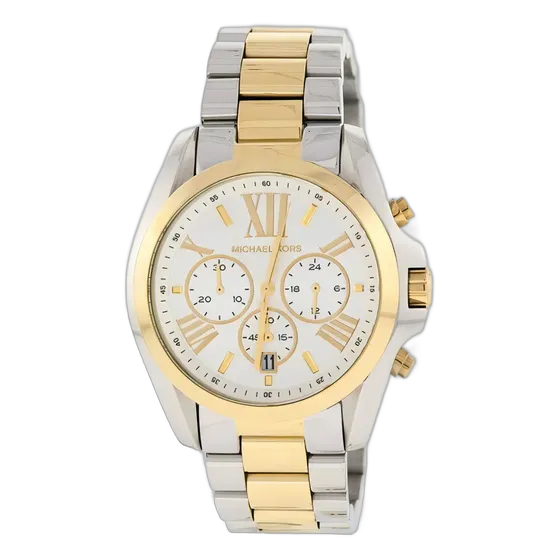 Michael Kors Mk5627 Bradshaw Unisex Watch Original Gold Strap Color Silver/Gold Dial Color Silver