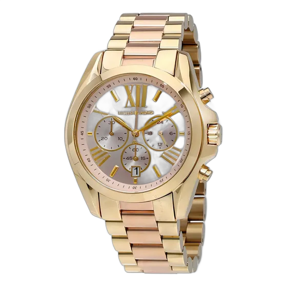 Michael Kors Mk6359 Bradshaw Unisex Watch Rose Original Strap Color White / Gold Bezel Color Gold Dial Color