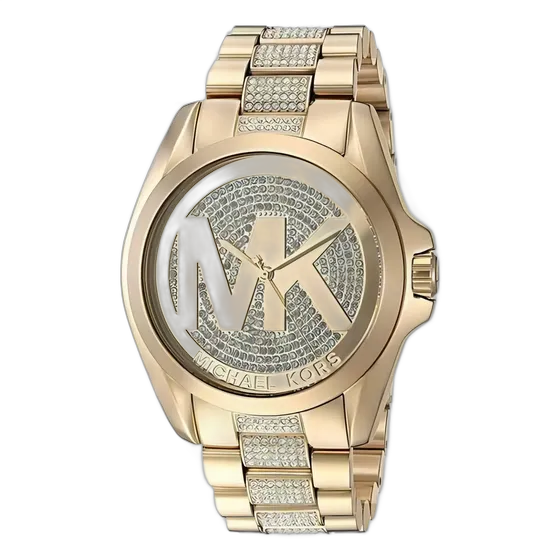 Michael Kors Watch Mk6487 Gold Bradshaw Logo Crystal