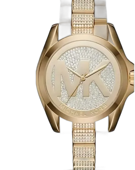 Michael Kors Mk6487 Gold Embellished Women's Watch Strap Color Gold