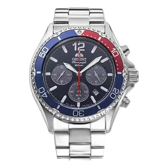 Orient Mako Solar Watch, Blue and Red, RA-TX0201L10B