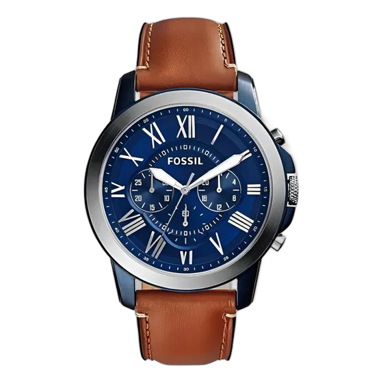 Men's Watch Fossil Grant Blue FS5151/0an with Brown Strap