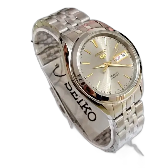 Seiko 5 Automatic Snkl19k1 Steel Gray Gold-tone Calendar Watch