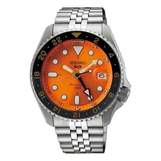 Seiko 5 Sports GMT Automatic Watch, Orange Steel, SSK005K1