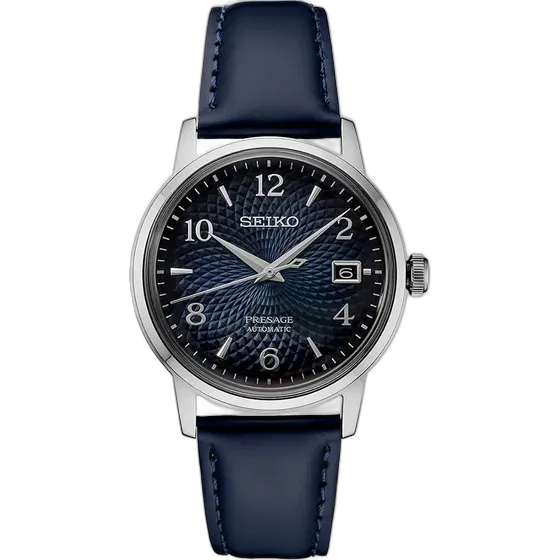 Seiko Men's 38.5mm Presage Cocktail Time Blue Watch SRPE43