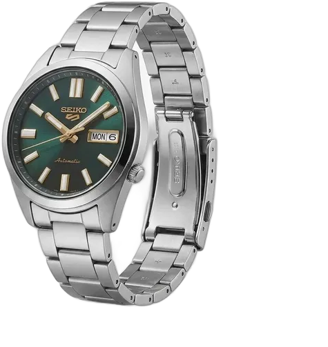 Seiko 5 Automatic Watch SRPL57K1, Green, Transparent Case Back, 24 Jewels