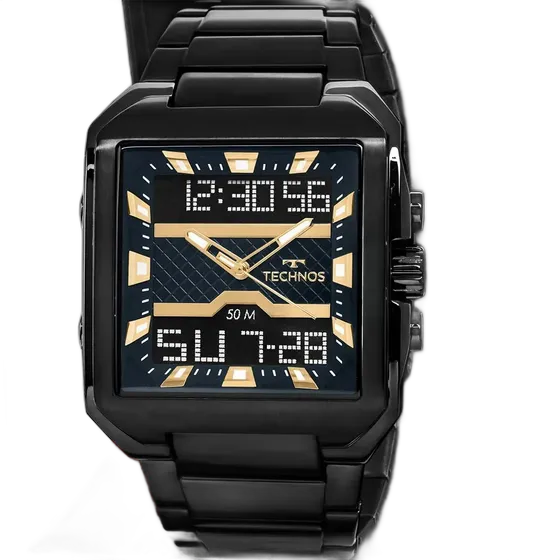 Technos Men's Digitech Black Watch - Bj3758ac/1a
