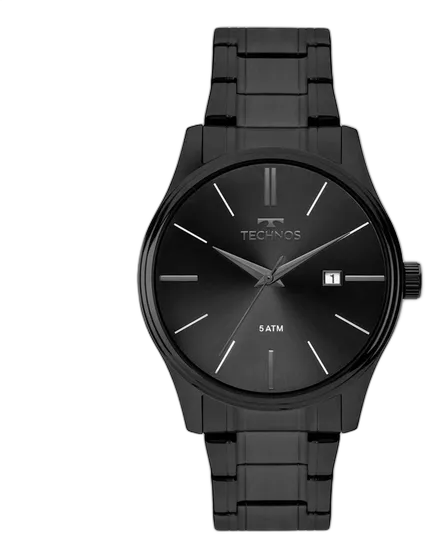 Technos Men's Quartz Watch Graphite 42mm Steel Water Resistant