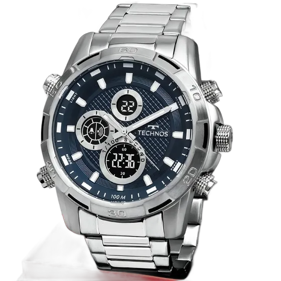 Technos Men's TS Digiana Watch Silver - Bj4060aa/1a