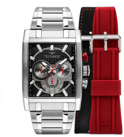 Technos TS Carbon Men's Chronograph Stainless Steel Watch