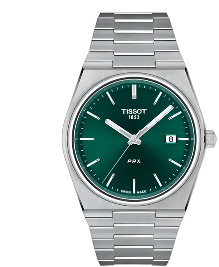 Men's Tissot PRX Quartz Watch 40mm, Green, Steel T137.410.11.091.00