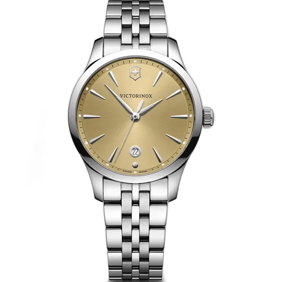 Victorinox Watch, Champagne Gold, Swiss Made, Sapphire Crystal, Silver/Yellow