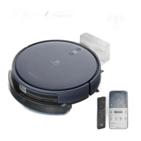 Robot Vacuum Cleaner 4-in-1 Electrolux Wi-Fi MOP Mopping Dry and Wet up to 2h Battery Smart App and Charging Base Experience Anti-Fall Sensor Experience ERB44 Dual Voltage