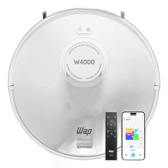 Robot Vacuum WAP ROBOT W4000 - Self-Cleaning Station, LDS 360° Mapping, Mopping with Rotating MOP