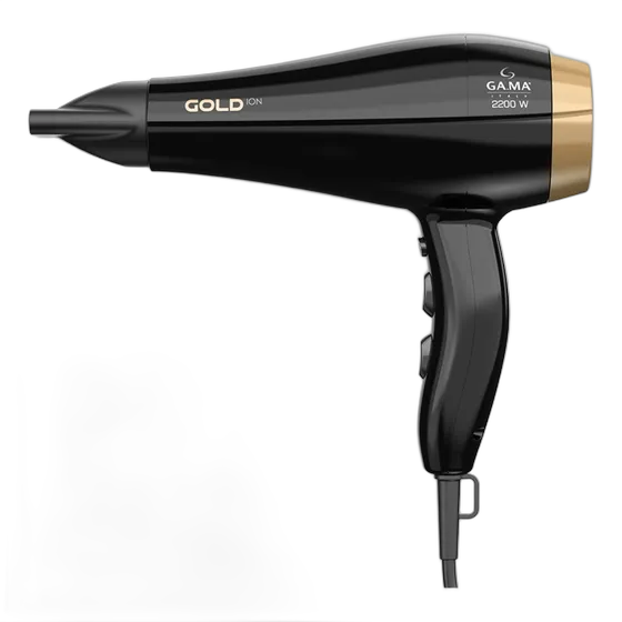 Gama Italy Gold Ion Ceramic Ion Professional Hair Dryer Black and Gold Color