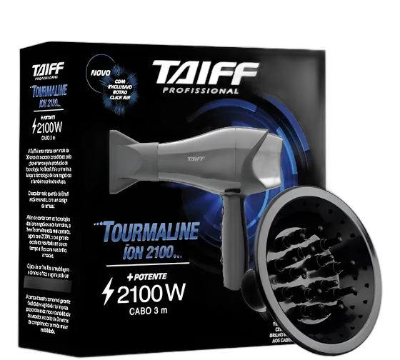 Professional Hair Dryer Taiff Tourmaline Ion 2100w + Diffuser