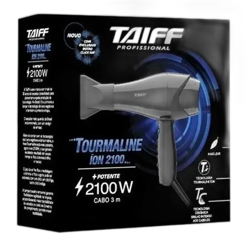 Hair Dryer Taiff Tourmaline Ion 2100W – High Performance Black