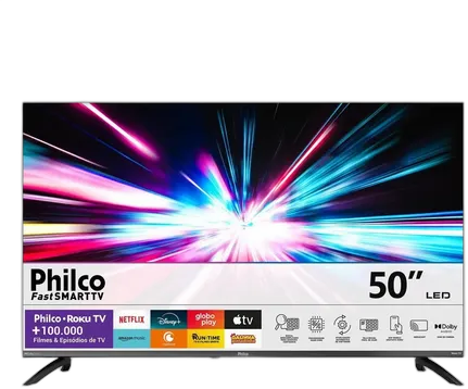 Philco 50 P50VIK Smart TV 4K UHD LED Roku Dolby Audio Wi-Fi HDR10 110/220V