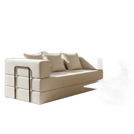Haven 3-Seater Sofa Bed, Bouclé, 3-in-1 Box Design, Modern