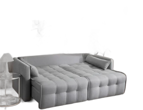 Reclining Linen Sofa Bed with Rinheira Bom Pastor Innova Grey Linen Color