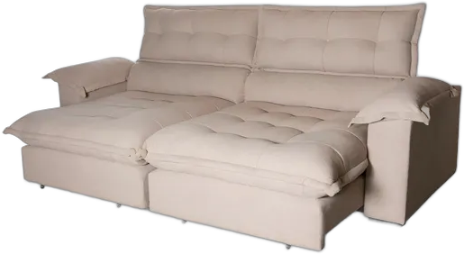 Cozy Sliding Reclining Sofa 2.70m, Boucle, Beige