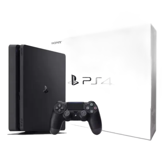 Sony PlayStation 4 Slim, 1 TB, black color, joystick, 1 game - Excellent (Refurbished)