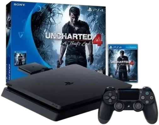 Sony PlayStation 4 Slim 500GB Uncharted 4: A Thief's End Bundle Onyx Black - Excellent (Refurbished)