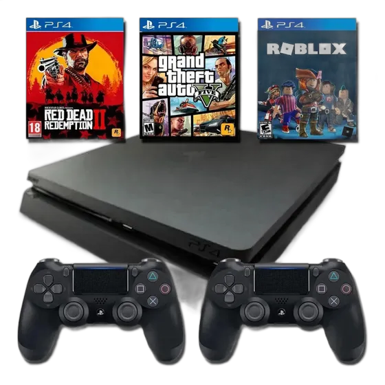 Sony PS4 PlayStation 4 Slim 500GB + 2 Controllers + Games