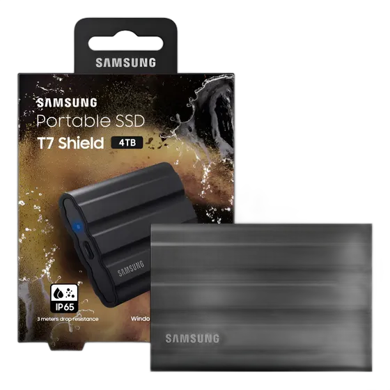 Samsung T7 Shield Portable External SSD 4TB USB 3.2 Gen 1 Black - MU-PE4T0S/AM