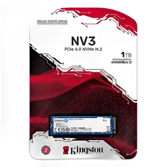 Internal SSD 1TB M.2 NVMe Kingston PCIe Gen 4.0 Read 6000MB/s Write 4000MB/s 2280 Form Factor - Steel Blue Color