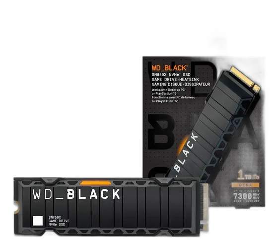 Ssd M.2 1tb Pcie Gen4x4 Western Digital Sn850x Wd Black Nvme M.2 2280 Wds100t2xhe-00bca0 Read Speed Up To 7300 Mb/s With Heatsink Color Black